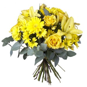 Ramo QDF de flores variadas amarillas