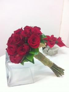 Ramo de novia de rosas rojas