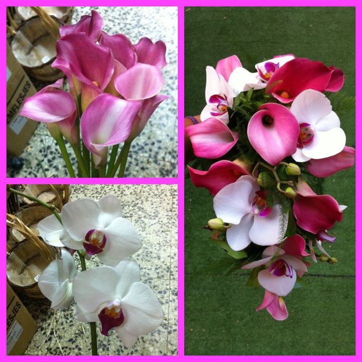 Ramo de novia de orquídeas y calas