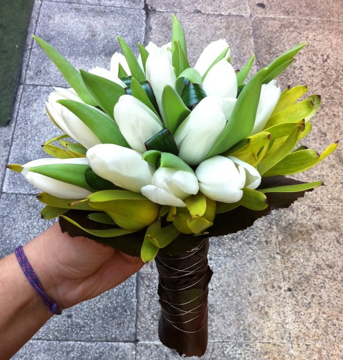 Bouquet de tulipanes blancos. Foto: Mónica Castro