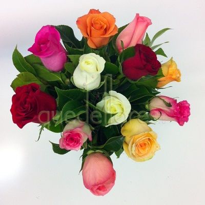 Bouquet de rosas multicolor