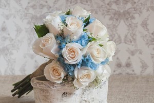 ramo de novia azul